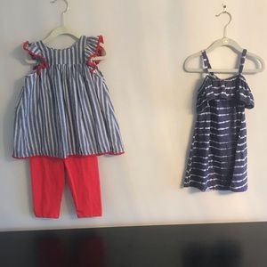 3 Piece Bundle-Girls Dress and Top & Legging Set